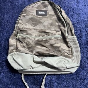 PINK Victoria's Secret Gray and Tan Camo Backpack